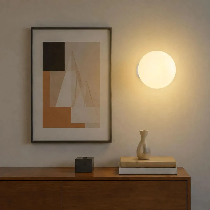 Fresh White Globe Wall Sconce Offering A Clean Setup And Smooth Finish For Chill Ambient Glow In Modern Spaces Grab Your Preferred Size For A Solid Single Bulb E27 Mount That Brings Top Shelf Minimalist Style Right Into Your Home