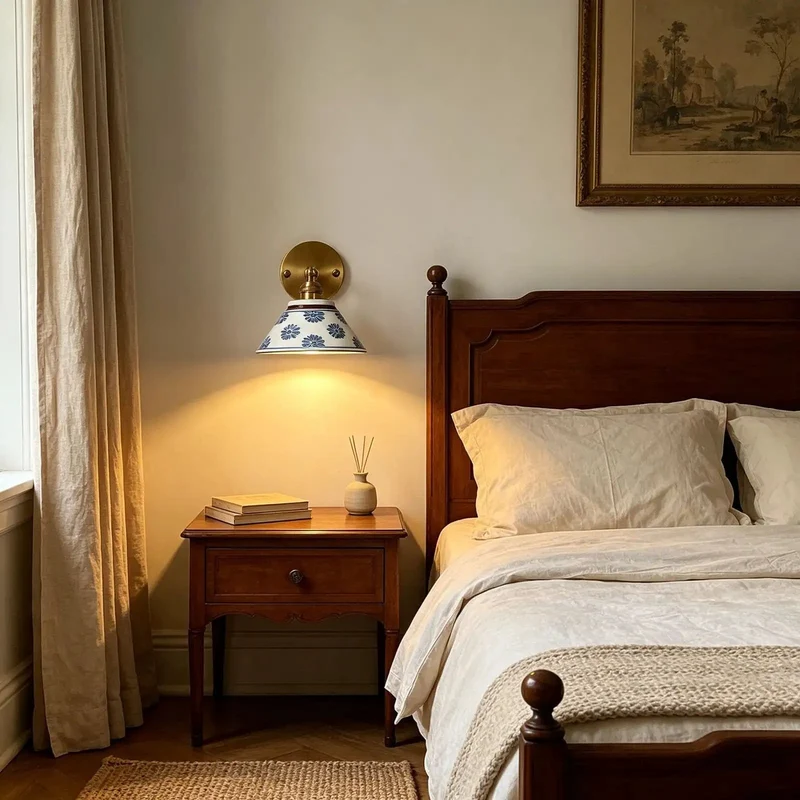 Slick Adjustable Swing Arm Wall Sconce Featuring Vintage Ceramic Lamp Shade With Super Flexible Rotating Hinge For Cozy Bedside Reading And Totally Fresh Entryway Vibes