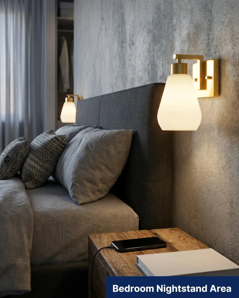 Set Of Two Modern Wall Sconces With Polished Gold Finish And Frosted White Glass Shades Hardwired E26 Socket For Bathrooms Bedrooms And Hallways Bulbs Not Included Creates A Slick Upgrade That Totally Slaps On Any Chic Home Setup