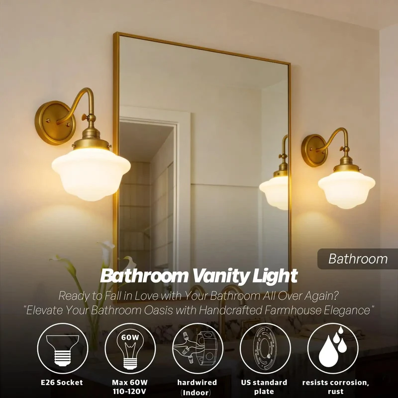 Vintage Adjustable Arm Wall Sconce Featuring Smooth Milk White Glass Shade For Bathroom Vanity Bedroom Reading Fixture And Hallway Accent Hella Durable Build With Killer Ambient Lighting For Your Space