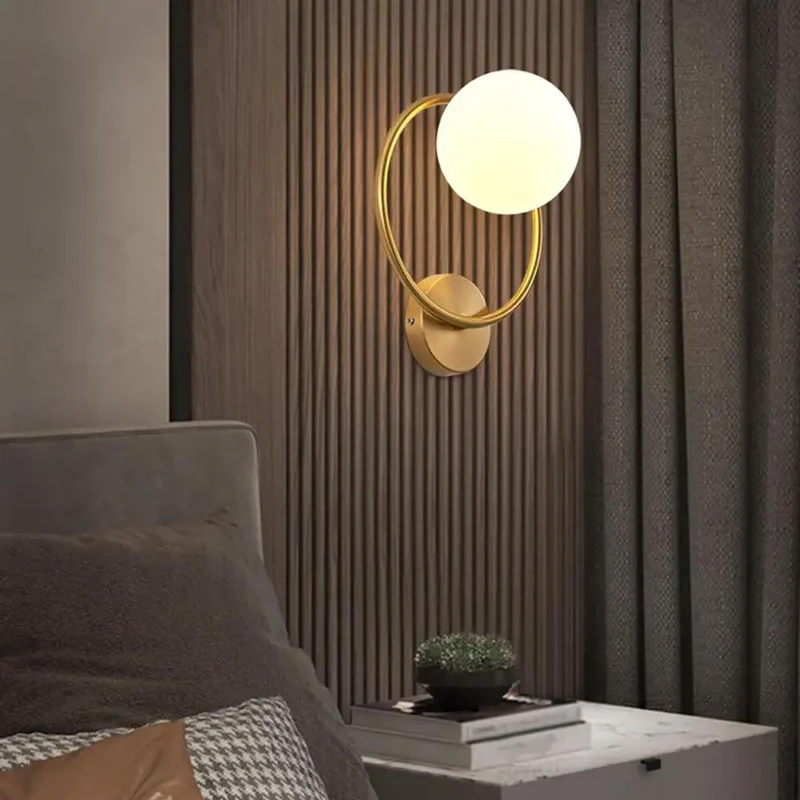 Top Tier Modern Circular Wall Sconce With Slick Iron Body And Frosted Glass Globe Delivers Killer Three Color Modes For Straight Up Premium Indoor Lighting Setup In Bedroom Or Hallway Spaces