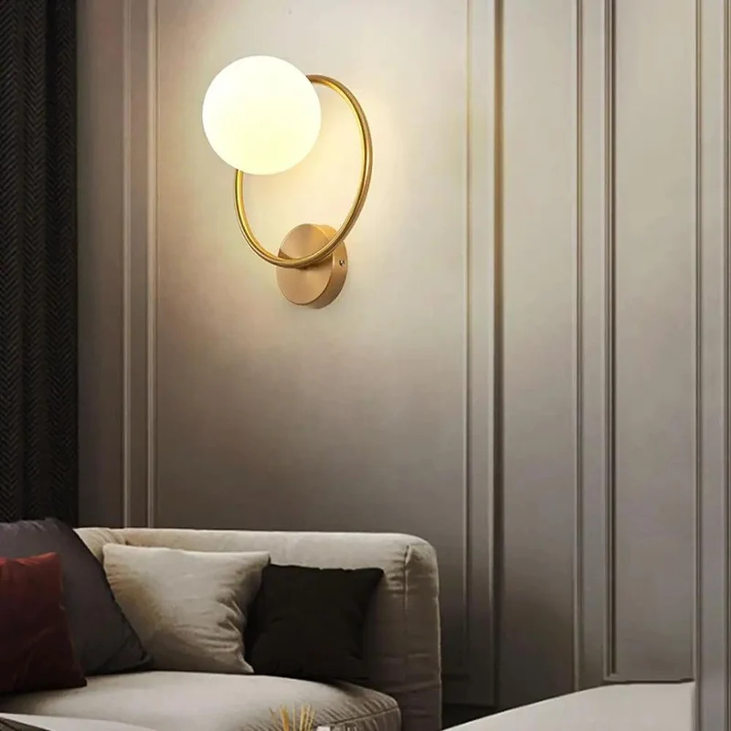 Top Tier Modern Circular Wall Sconce With Slick Iron Body And Frosted Glass Globe Delivers Killer Three Color Modes For Straight Up Premium Indoor Lighting Setup In Bedroom Or Hallway Spaces