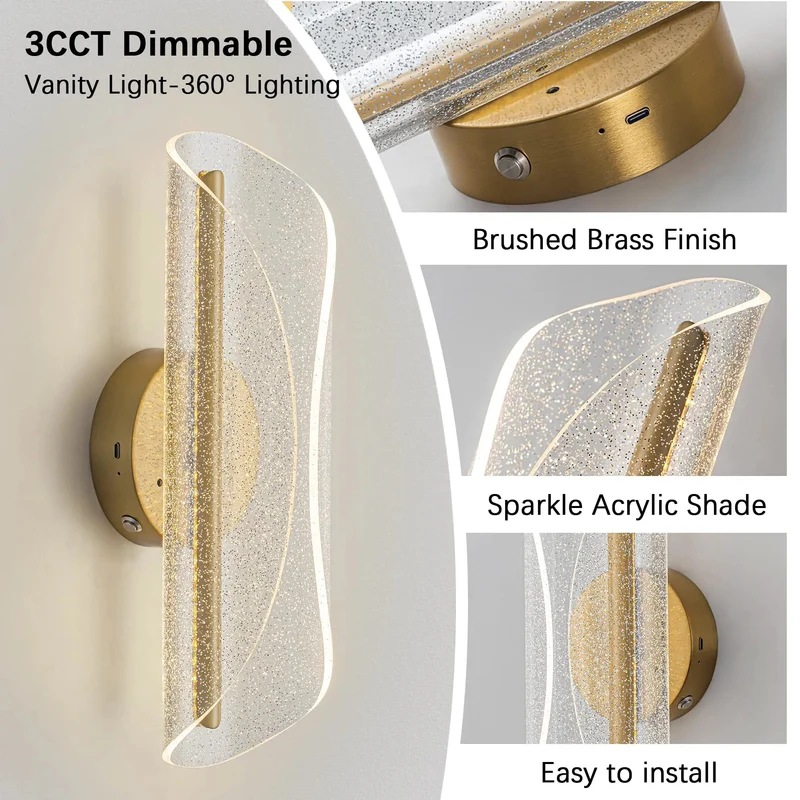 Modern Gold Wall Sconces Featuring Clean Brushed Titanium Lines And Glitter Shimmer Rechargeable Battery Operated Lighting For Dry Rooms Flat Out Stunning Upgrading Your Home Decor Vibe
