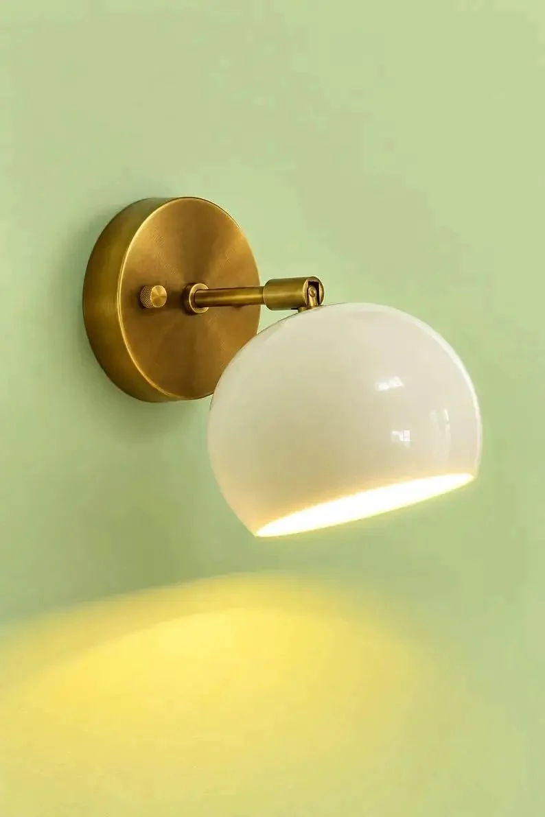 Knockout Hardwired Wall Sconce Lighting Fixture Made With Durable Brass Adds Real Swagger To Your Home Decor While Nailing That Clean Mid Century Modern Vibe For Bathrooms Bedrooms And Hallways
