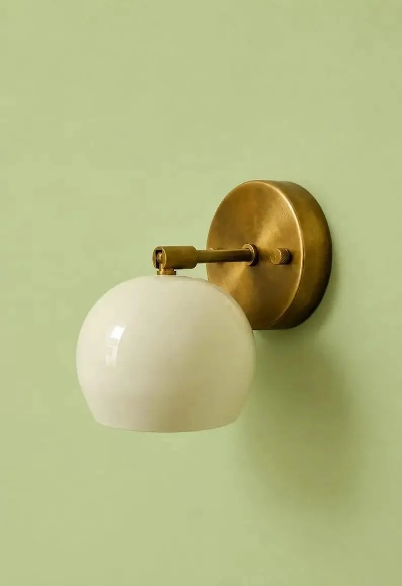 Knockout Hardwired Wall Sconce Lighting Fixture Made With Durable Brass Adds Real Swagger To Your Home Decor While Nailing That Clean Mid Century Modern Vibe For Bathrooms Bedrooms And Hallways