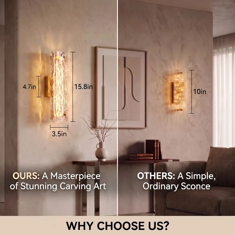 Super Sleek Gold Led Wall Sconces Set Of Two With Textured Ripple Glass Strip Modern Ambient Lighting For Bedroom Bathroom Sink And Hallway Total Game Changer Lighting