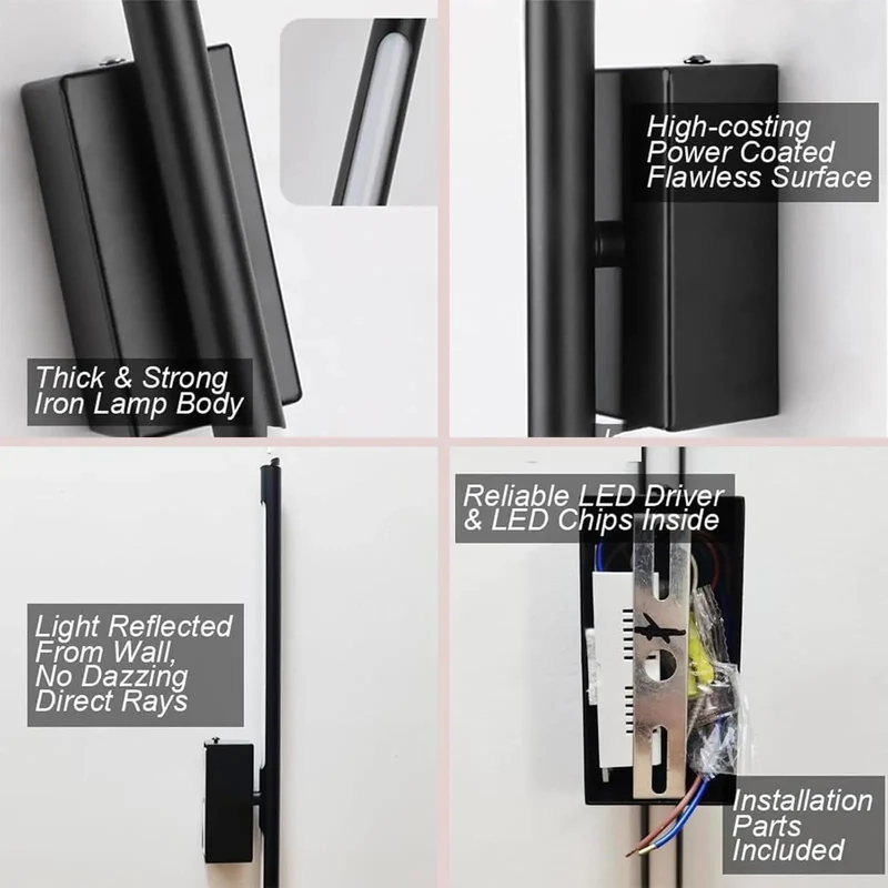 Modern Rectangular Led Wall Sconce In Matte Black Metal And Clear Acrylic Drops A Legit Warm Glow Perfect For Casual Bedroom Reading Or Chill Entryway Accent Lighting Fixtures