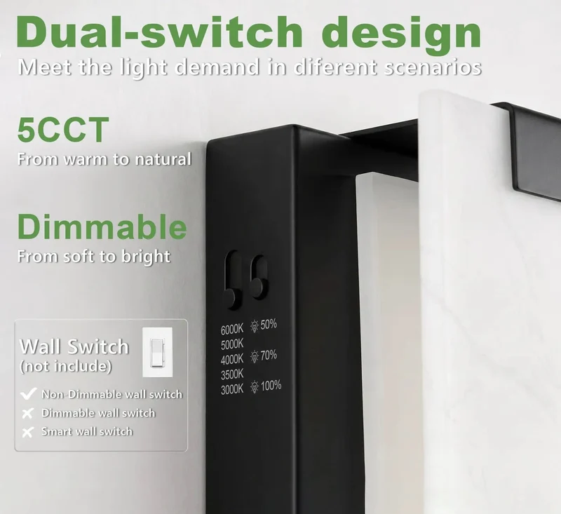 Slick Black Led Wall Sconce Delivers Smooth Three Way Dimming Control And Sweet Five Cct Color Selection For Solid Indoor Illumination And Nifty Home Glow Enhancements With Hardwired Design Makes It A Knockout Choice