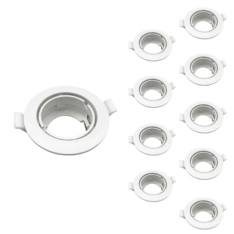 Pack de 10 - Support Spot Encastrable GU10 LED Orientable Rond BLANC