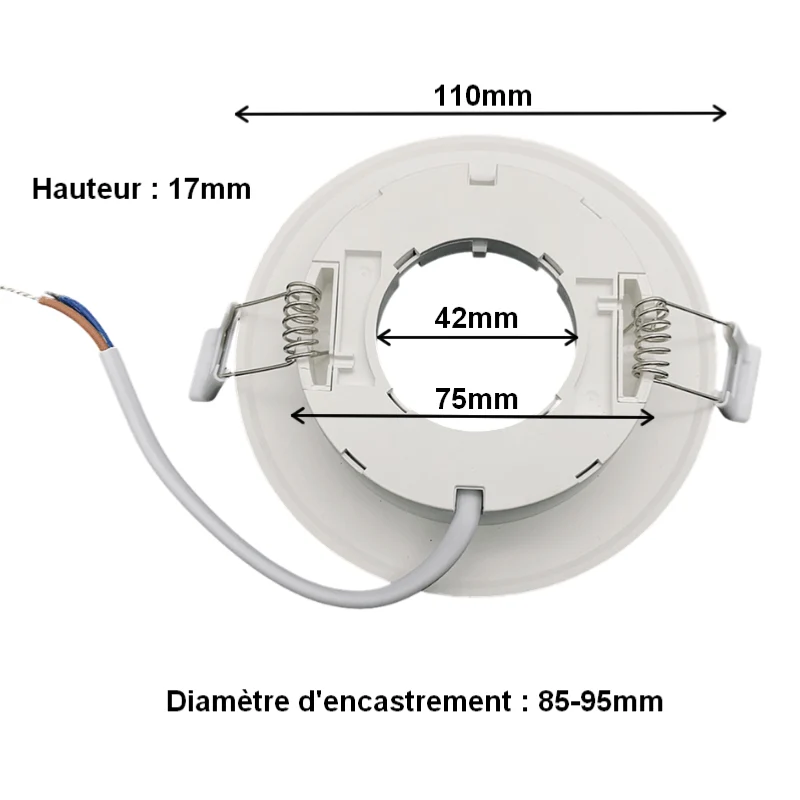 Support Spot Encastrable GX53 LED Rond BLANC - Pack de 10