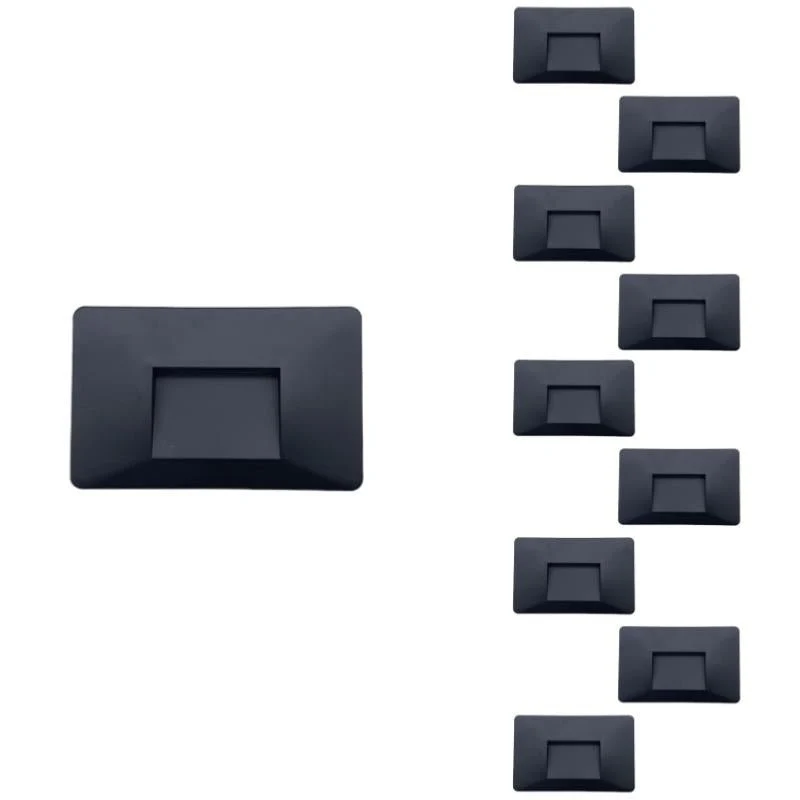 Pack de 10 - Balise LED saillie 3W 220V 120° Noire IP44 pour Escalier