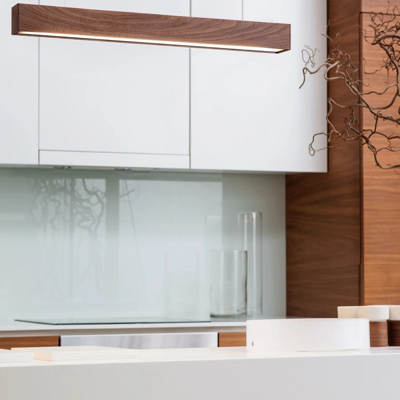 Tunto L 60 - 1440 mm - Walnut / Gold Pendant