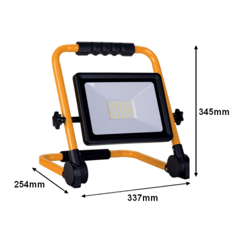 Projecteur LED 50W pour Chantier Portable IP65 + 3M de câble