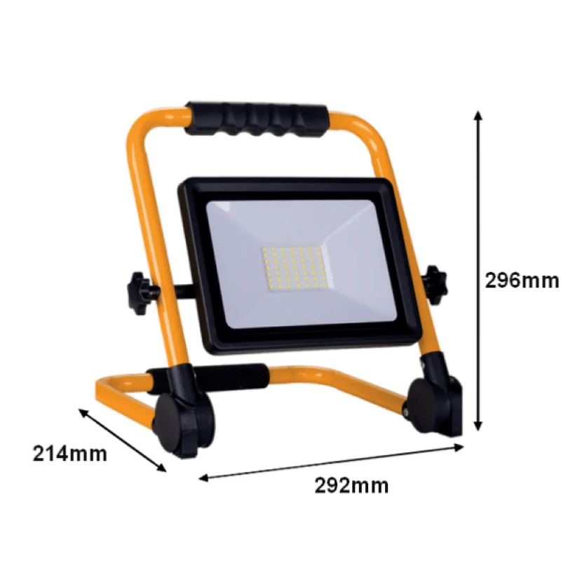 Projecteur LED 30W pour Chantier IP65 Portable + 3M de câble