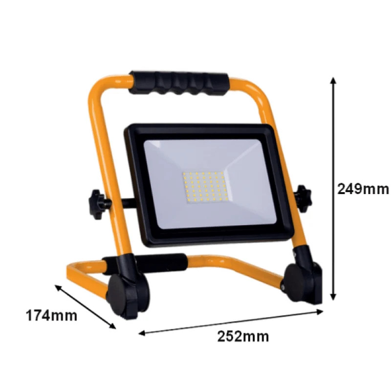 Projecteur LED 20W Pour Chantier Portable IP65 + 3M de câble