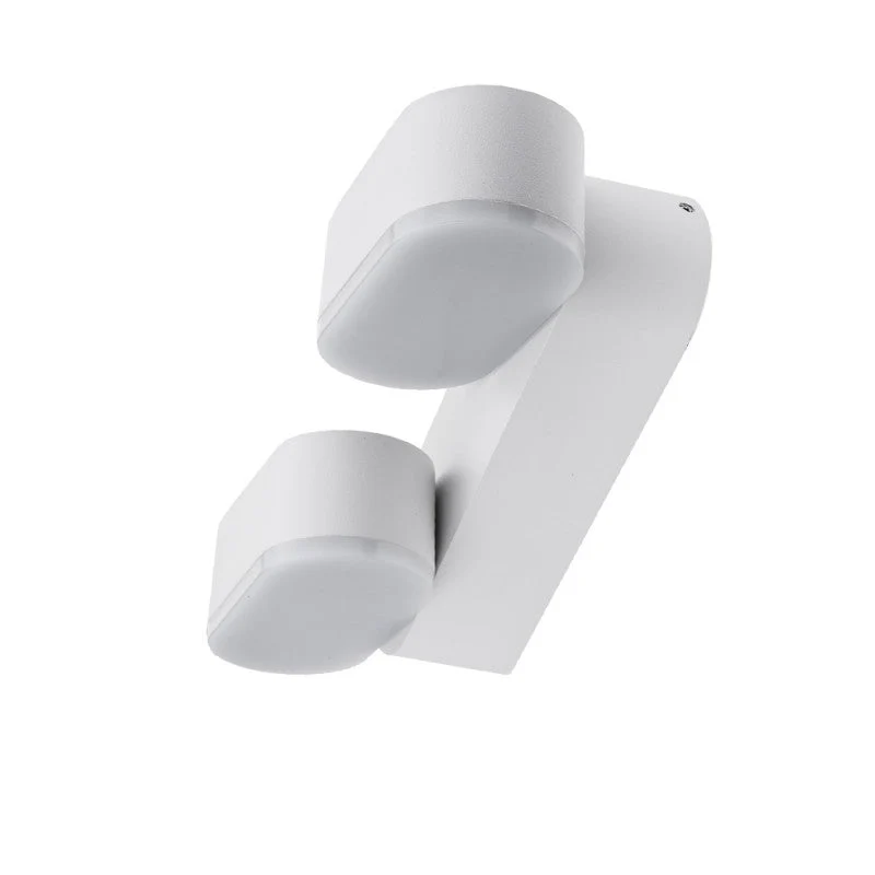 Applique Murale Double Blanche LED 12W IP54 Orientable Ovale