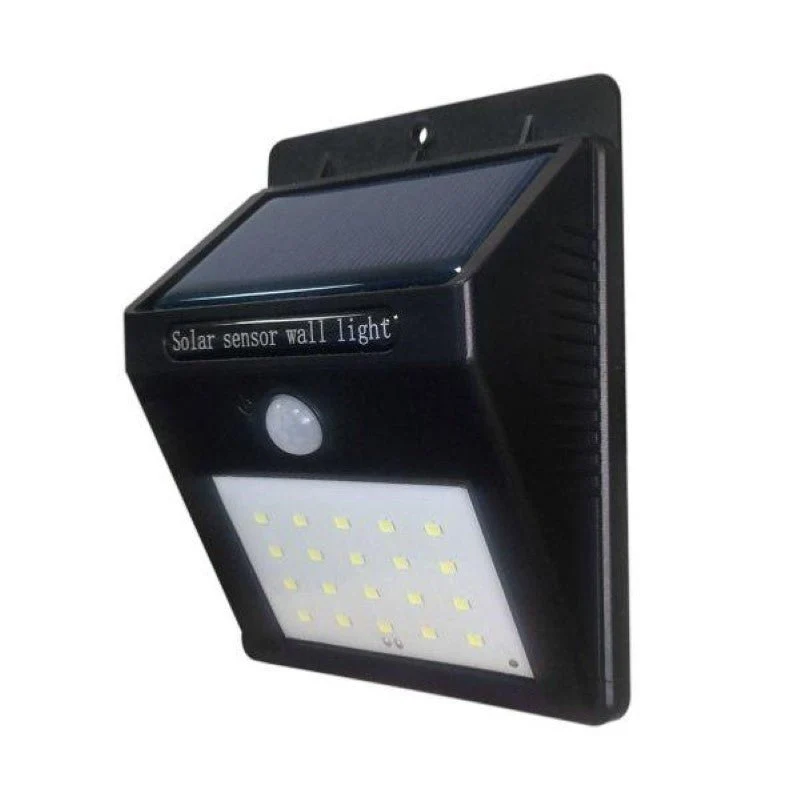 Applique Murale Solaire LED Noire 0.75W IP54 avec Détecteur de Mouvement