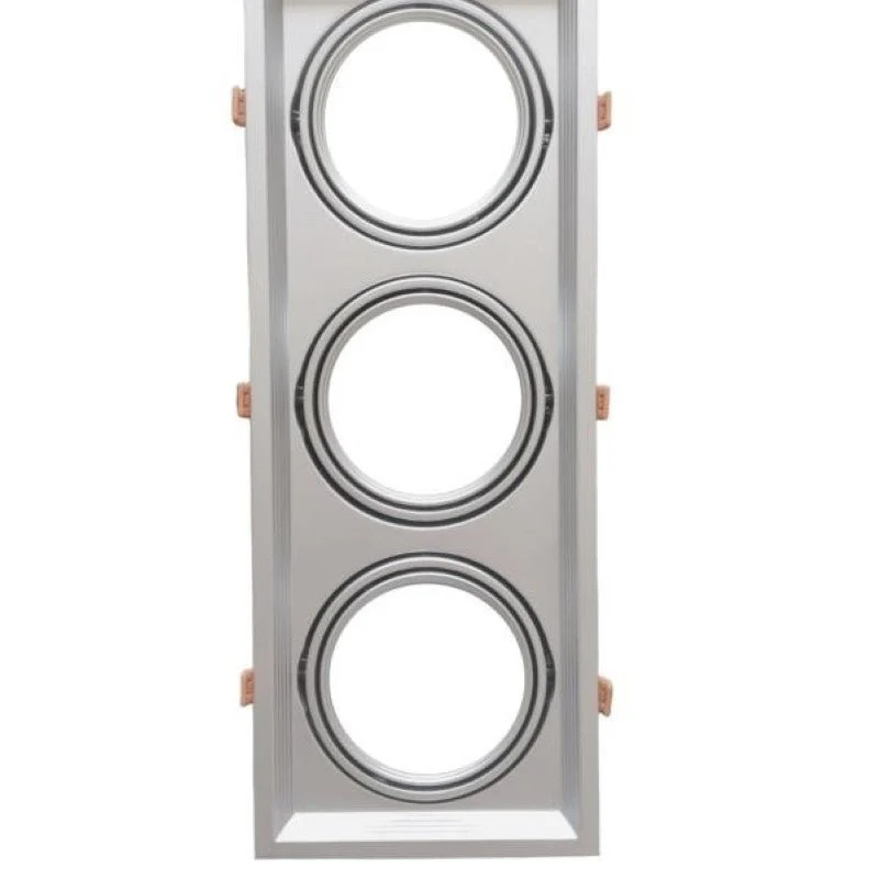 Support Triple Orientable INOX Encastrable pour Ampoules LED AR111