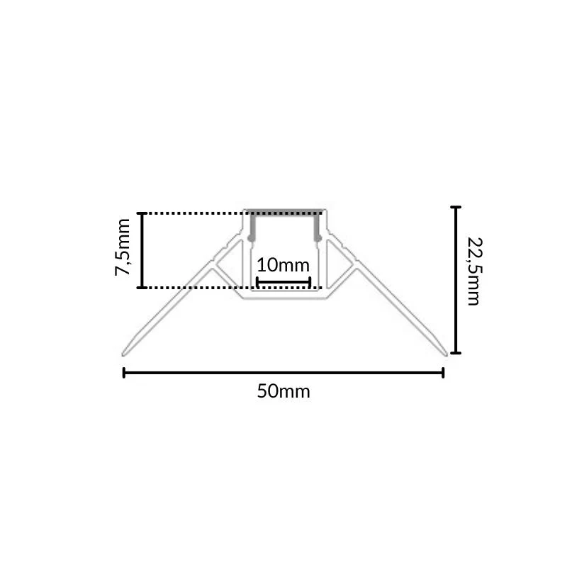 Profilé Aluminium encastré angulaire 1m pour Ruban LED Couvercle Blanc Opaque