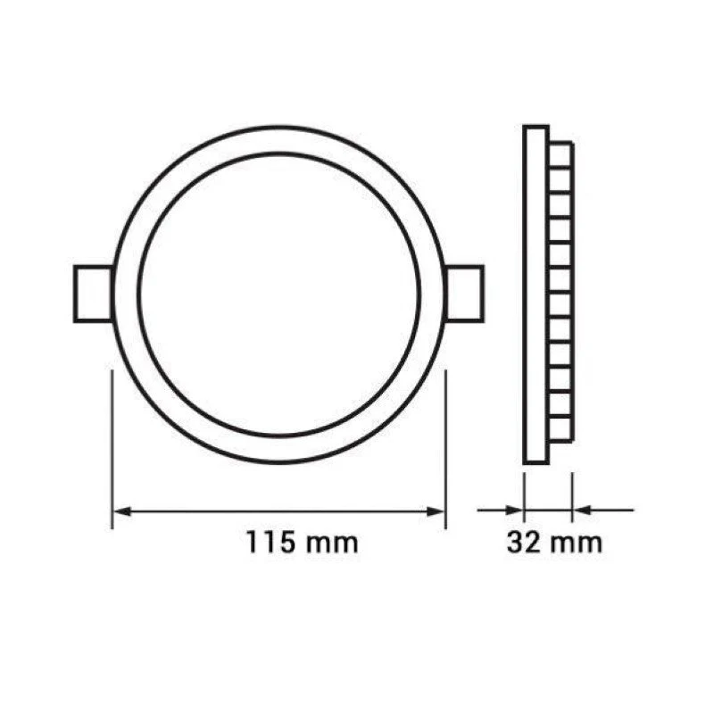 Spot LED Rond Extra Plat 6W Ø115mm Dimmable Température Variable - 3000K/4000K/6500K