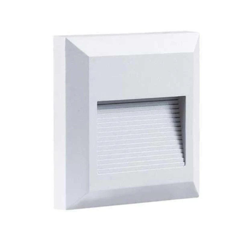 Balise LED saillie Carré 2W 220V 55° Blanche IP65 pour Escalier
