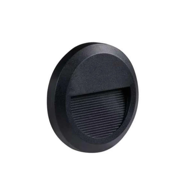 Balise LED saillie Ronde 2W 220V 55° Noire IP65 pour Escalier