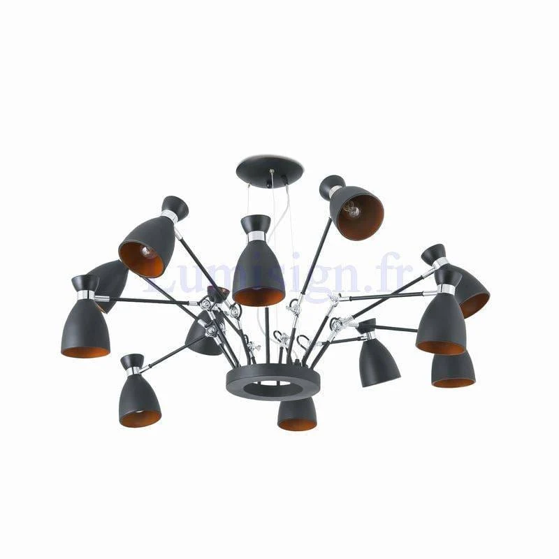 Suspension RETRO-12 noire or
