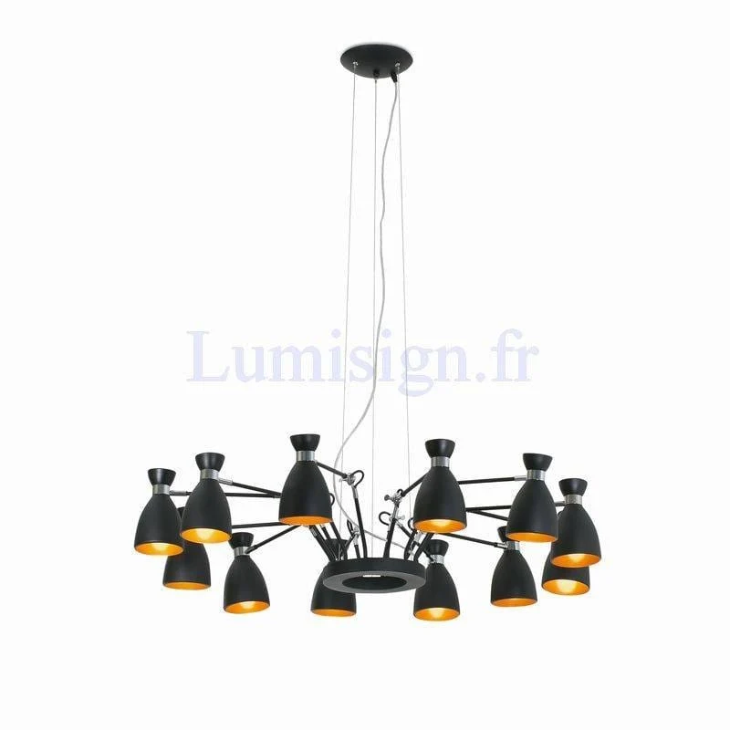 Suspension RETRO-12 noire or