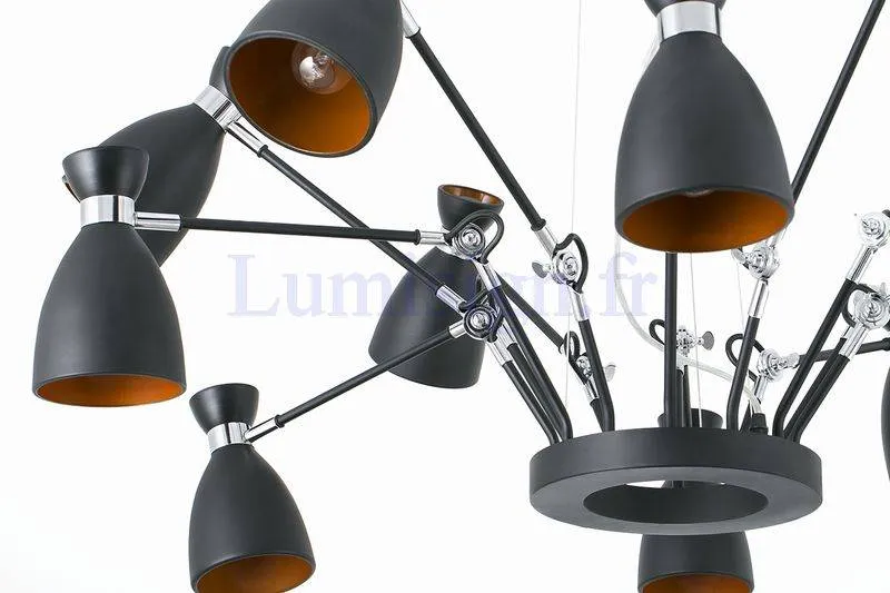 Suspension RETRO-12 noire or