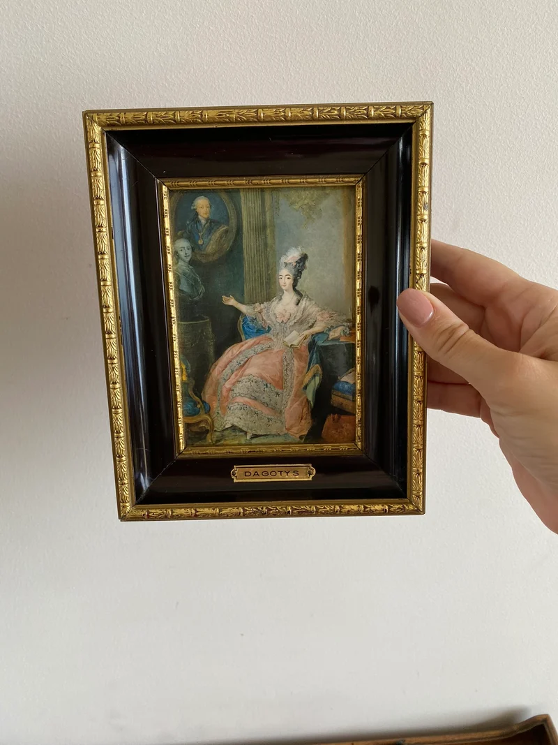 Portrait sur email encadrée d'après Dagotys