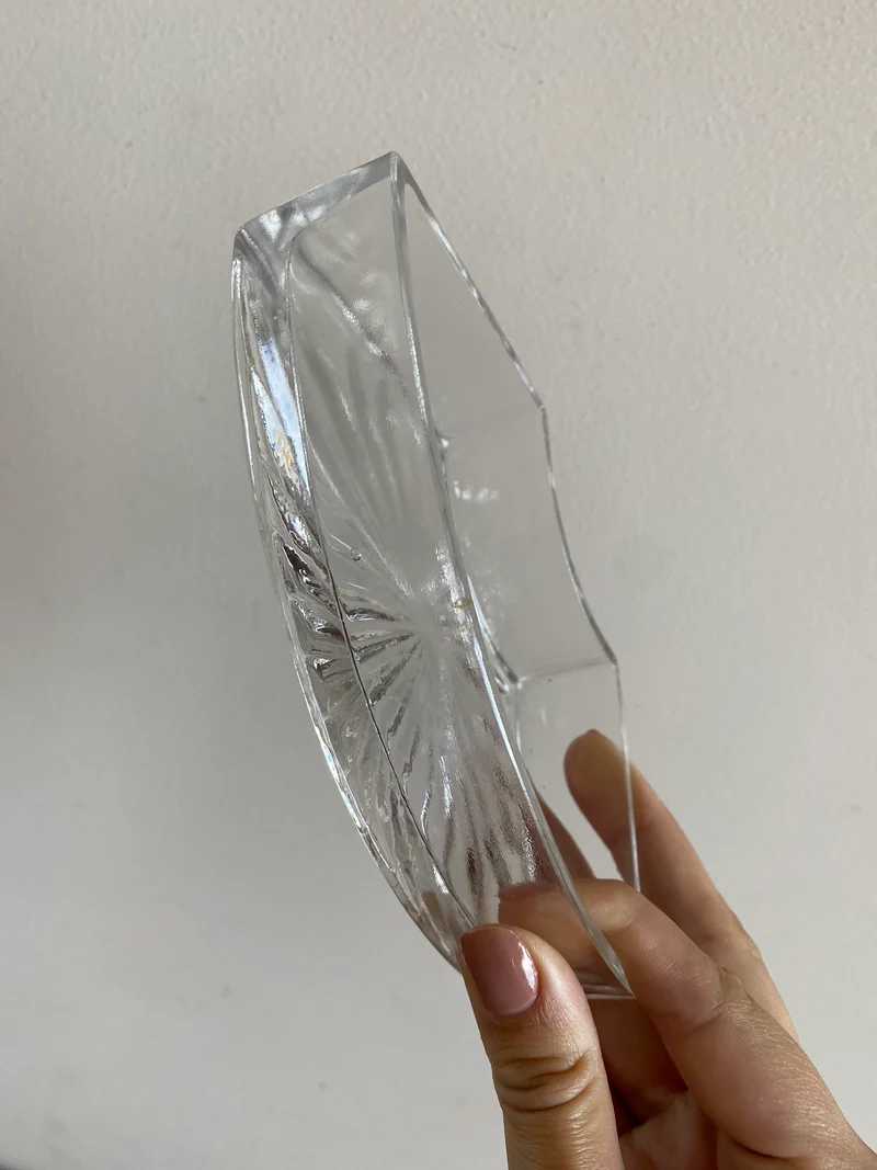 Plateau de service en métal argenté avec compartiments en verre années 30