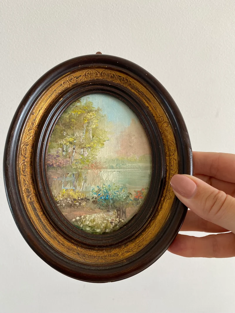 Peinture sur toile paysage lac Adriana Marianelli