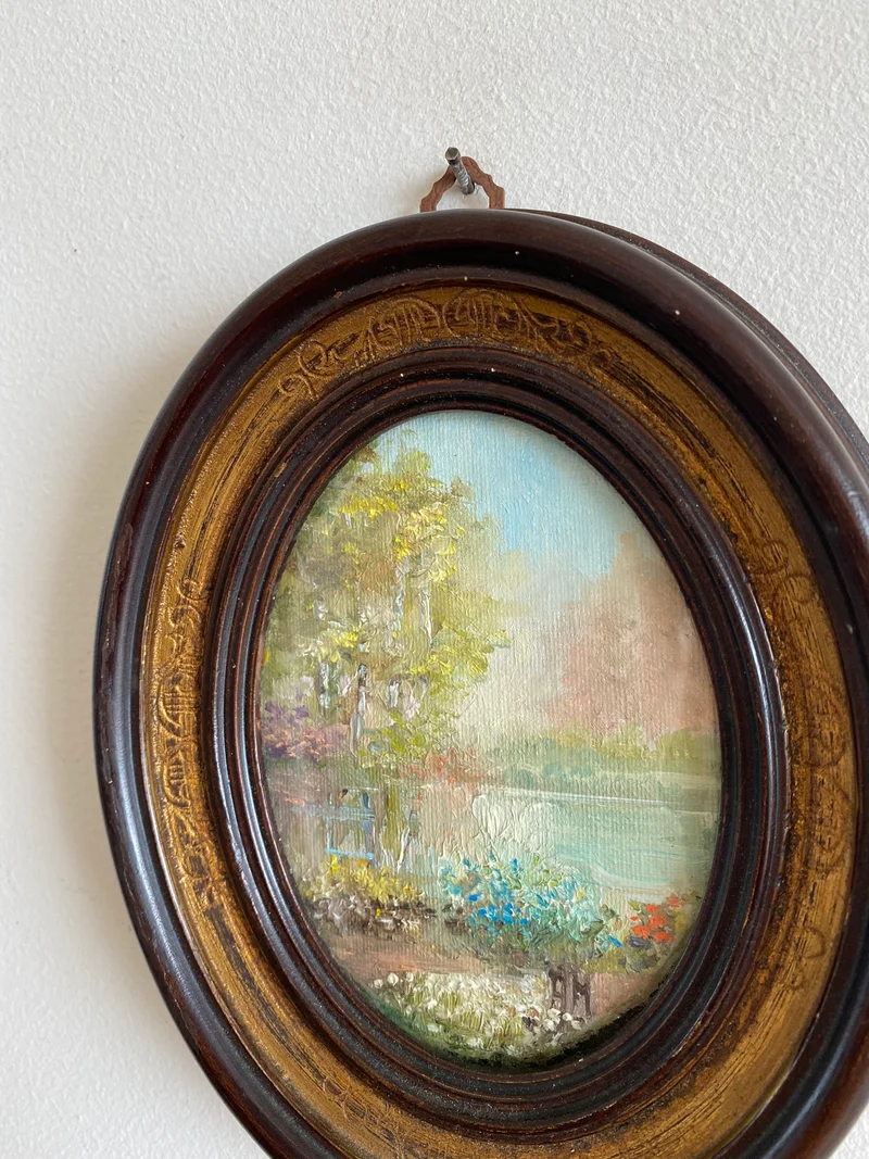 Peinture sur toile paysage lac Adriana Marianelli