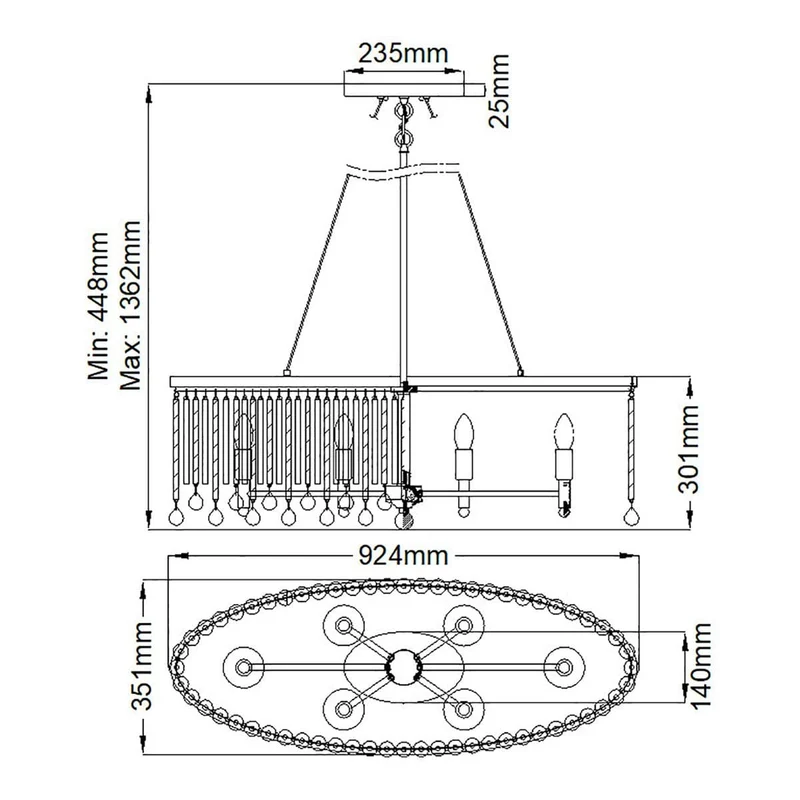 Lustre pour îlot de cuisine