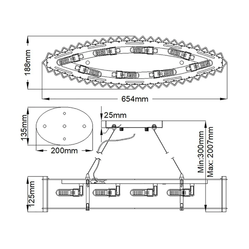 Lustre Long Cristal