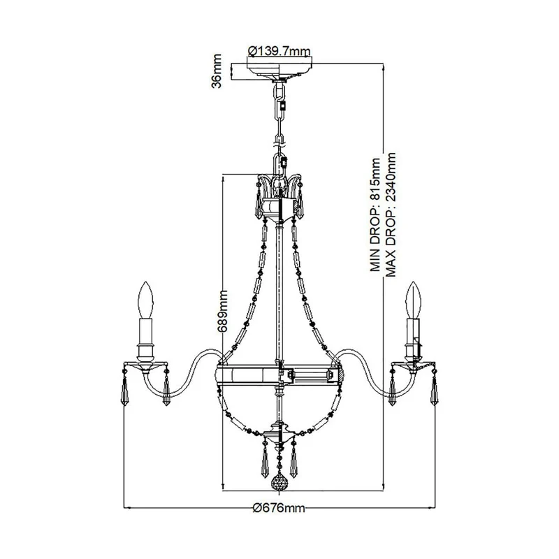 Ancien Lustre Cristal