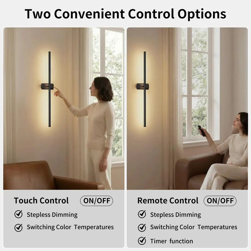 Battery Powered Wall Sconces Set Of 2 Wireless Light Fixtures No Drama Hanging Sleek Modern Accent Lamps For Renters Totally Chic DIY Setup Premium Ambient Glow Upgrade For Apartments And Bedrooms