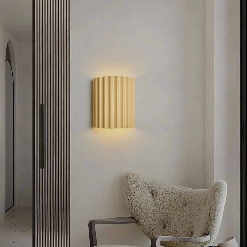 Kick Up Your Home Vibes With This Top Tier Pair Of Two Modern Cream Resin LED Wall Sconces Featuring Hardwired Up And Down Lighting For Indoor Spaces Delivering Smooth Ambient Glow And Seamless Everyday Decor