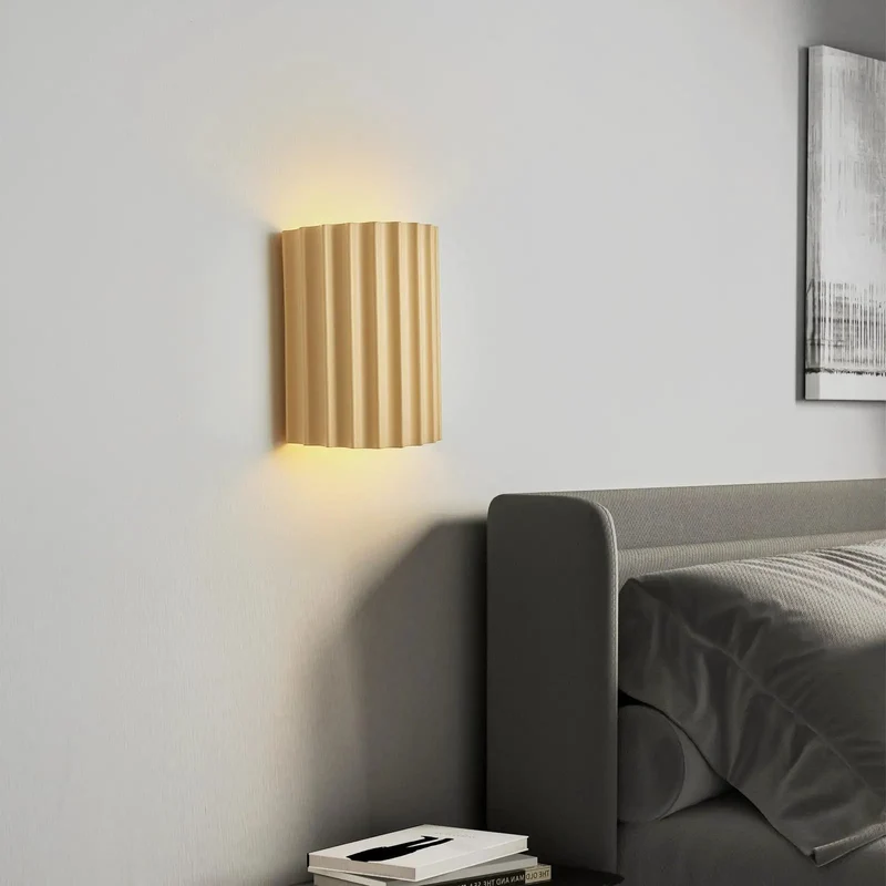 Kick Up Your Home Vibes With This Top Tier Pair Of Two Modern Cream Resin LED Wall Sconces Featuring Hardwired Up And Down Lighting For Indoor Spaces Delivering Smooth Ambient Glow And Seamless Everyday Decor