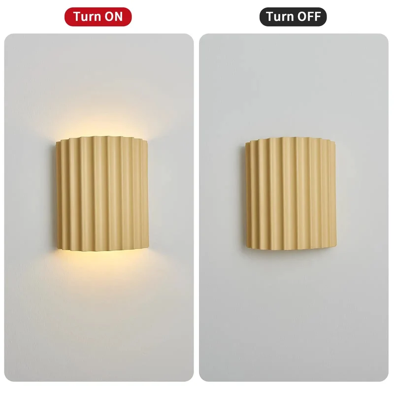 Kick Up Your Home Vibes With This Top Tier Pair Of Two Modern Cream Resin LED Wall Sconces Featuring Hardwired Up And Down Lighting For Indoor Spaces Delivering Smooth Ambient Glow And Seamless Everyday Decor