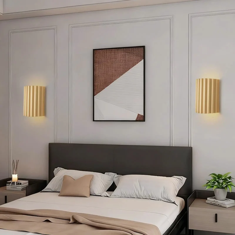 Kick Up Your Home Vibes With This Top Tier Pair Of Two Modern Cream Resin LED Wall Sconces Featuring Hardwired Up And Down Lighting For Indoor Spaces Delivering Smooth Ambient Glow And Seamless Everyday Decor