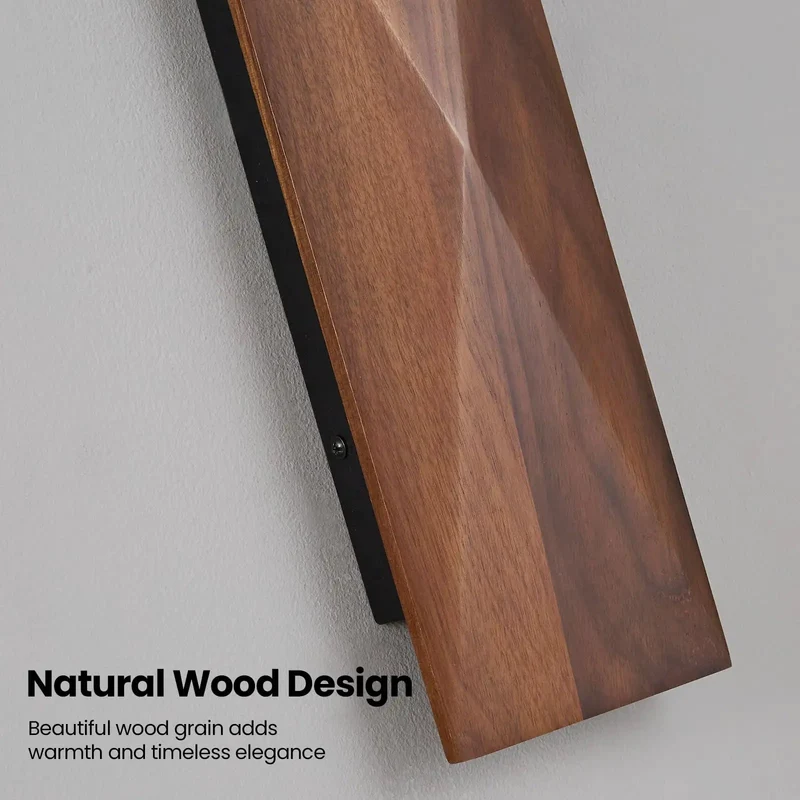 Set Of Two Genuine Walnut Wood Wall Sconces Backed By A Sleek Metal Frame Delivering Top Shelf Vintage Interior Lighting Fixtures That Bring A Slick Modern Vibe To Any Bedroom Or Living Room