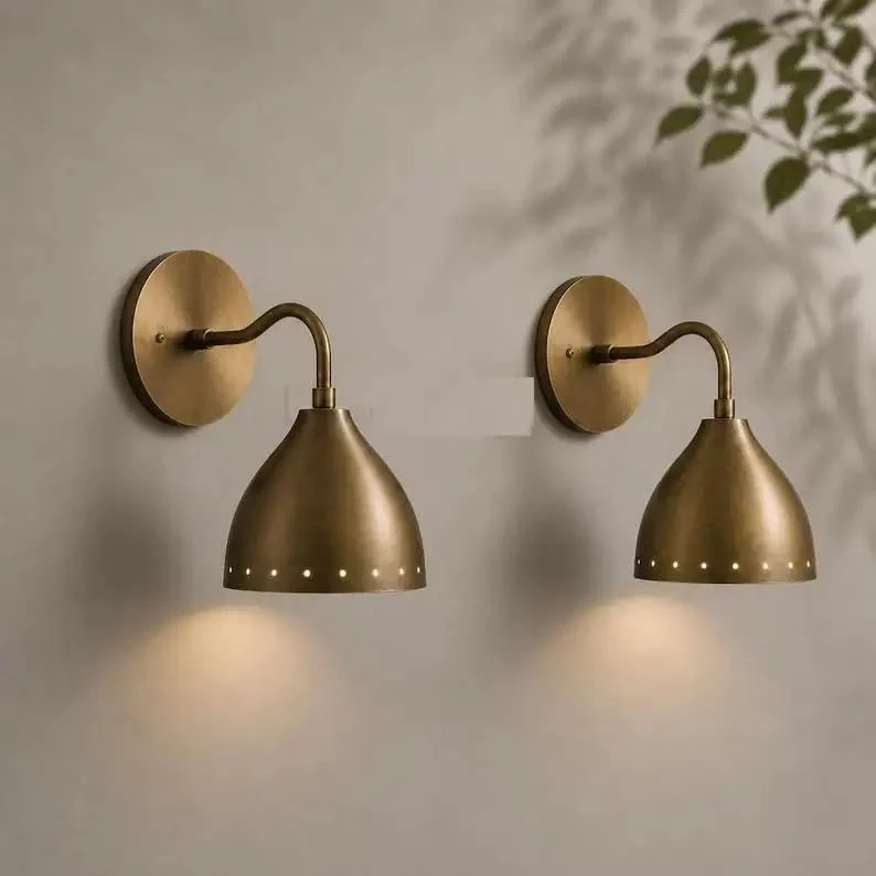 Mid Century Modern Brass Wall Sconces Set Of 2 Kick Start Your Home Refresh With Sleek Brass Finish And Simple Wall Mount Perfect For Bedrooms Living Rooms Hallways And Entryways Bringing Next Level Charm Throughout