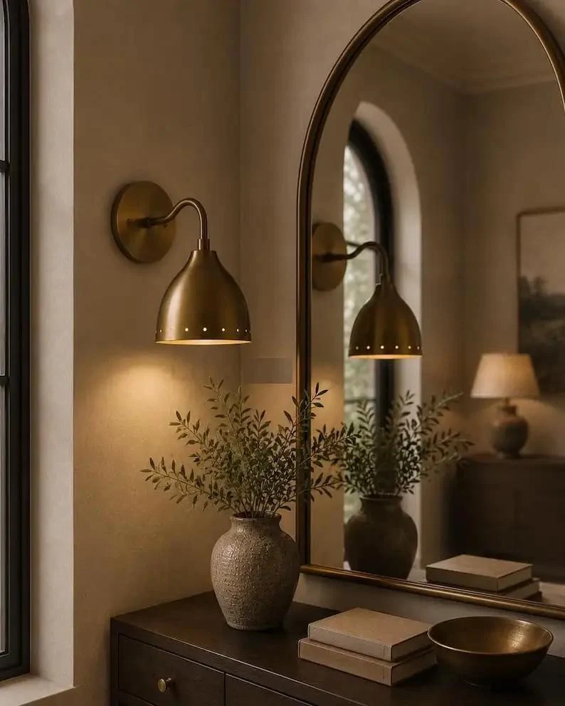 Mid Century Modern Brass Wall Sconces Set Of 2 Kick Start Your Home Refresh With Sleek Brass Finish And Simple Wall Mount Perfect For Bedrooms Living Rooms Hallways And Entryways Bringing Next Level Charm Throughout