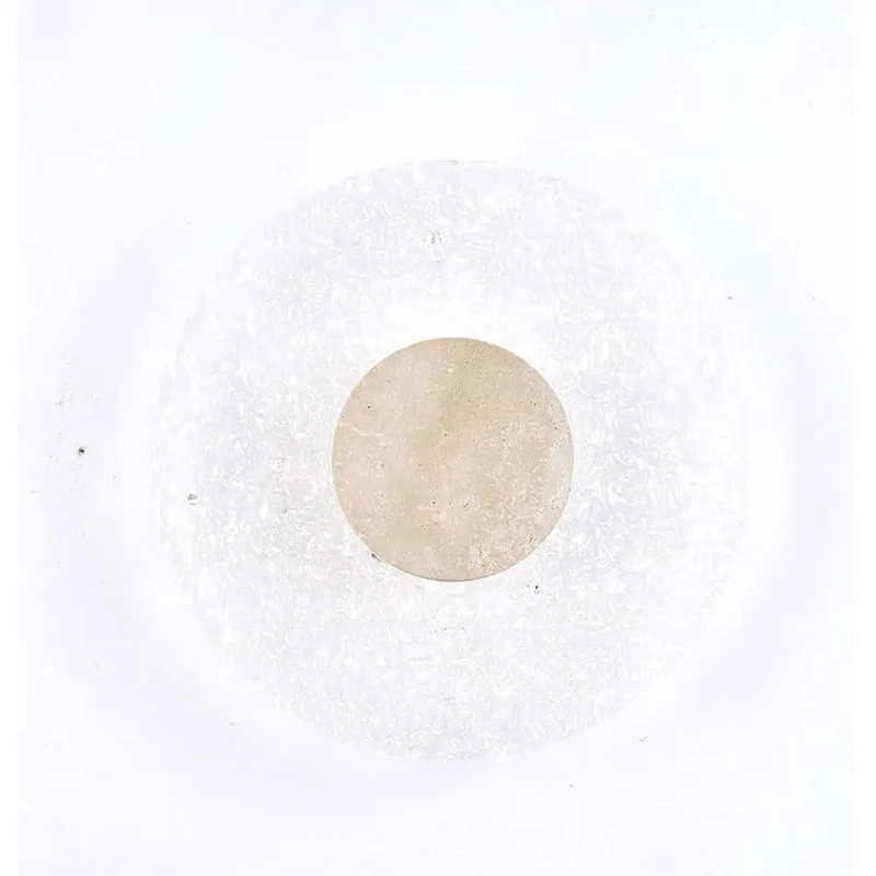 Killer Round Led Wall Sconce Crafted From Authentic Yellow Travertine Stone For Cool Living Room Or Bedside Mid Century Modern Nordic Hallway Fixture With Warm Tone