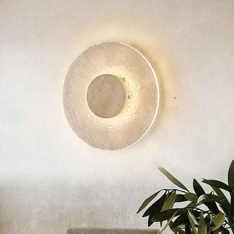 Killer Round Led Wall Sconce Crafted From Authentic Yellow Travertine Stone For Cool Living Room Or Bedside Mid Century Modern Nordic Hallway Fixture With Warm Tone