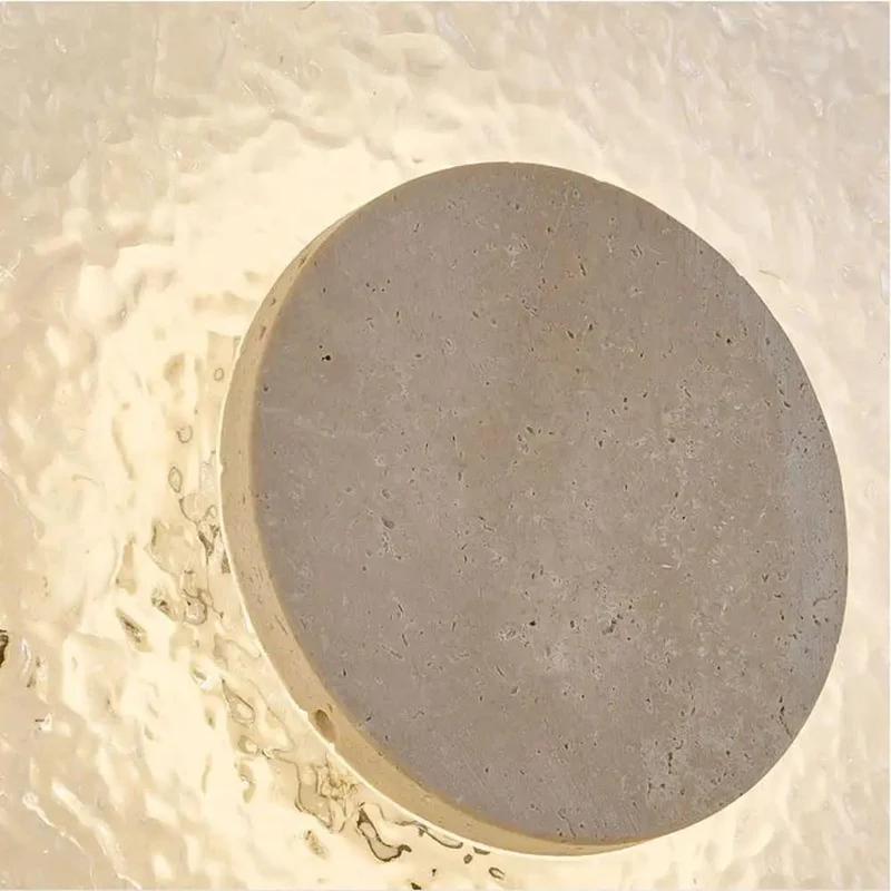 Killer Round Led Wall Sconce Crafted From Authentic Yellow Travertine Stone For Cool Living Room Or Bedside Mid Century Modern Nordic Hallway Fixture With Warm Tone