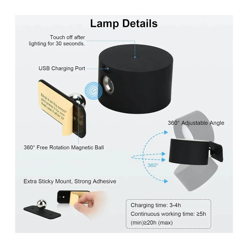 Knockout Rechargeable LED Wall Sconce With 19 RGB Colors Dimmable Touch Remote Control Battery Operated Picture Light For Bedroom Living Room Adhesive Mount For Zero Hassle Setup To Dial In Perfect Lighting Vibes No Drilling Necessary.