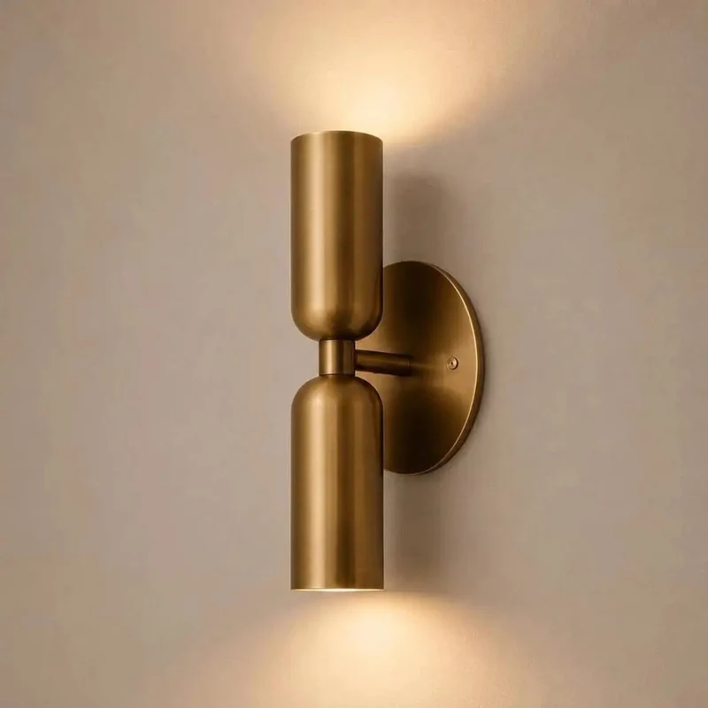 Top Tier Brushed Brass Wall Sconce With Sleek Mid Century Cylinder Design Serving Cool Up And Down Ambient Lighting That Absolutely Levels Up Your Bedroom Or Living Room