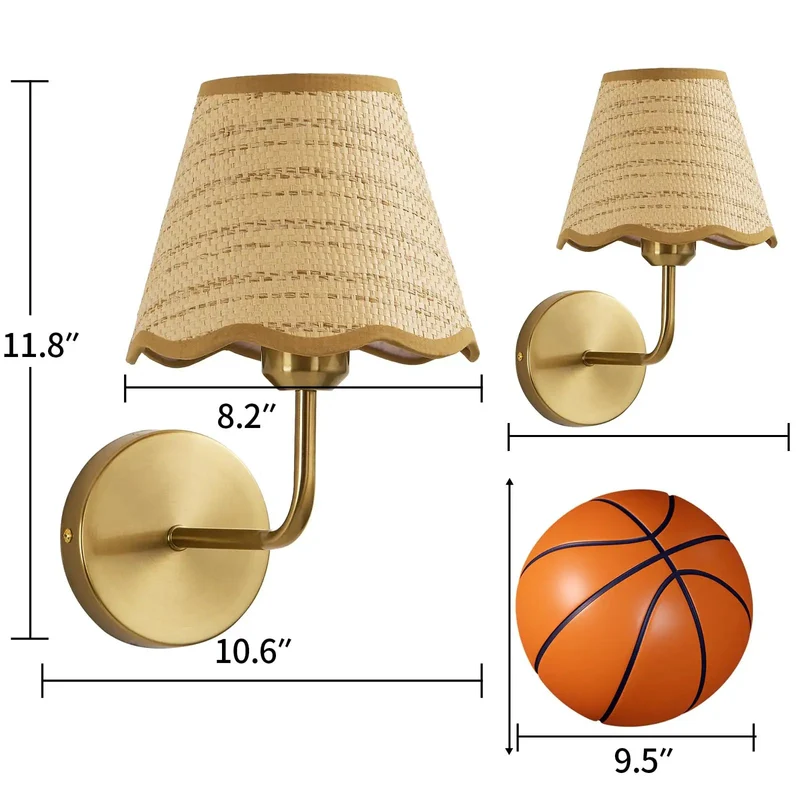 Battery Operated Rattan Wall Sconces Set Of 2 With Glimmering Gold Electroplating Trim Boho Ambience Light Fixtures For Chill Bedrooms Hallways And Reading Nooks That Truly Level Up Your Whole House Vibes